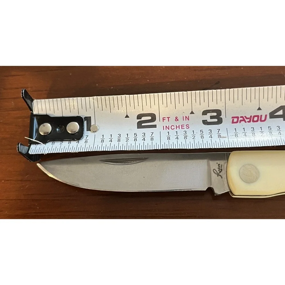 Roper Knives Tumbleweed, Stainless Plain Blade, Cream Yellow Delrin‎ Handle